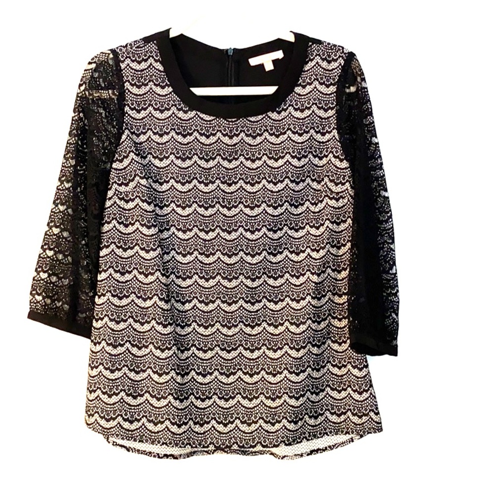 Black and White Blouse - Size Small